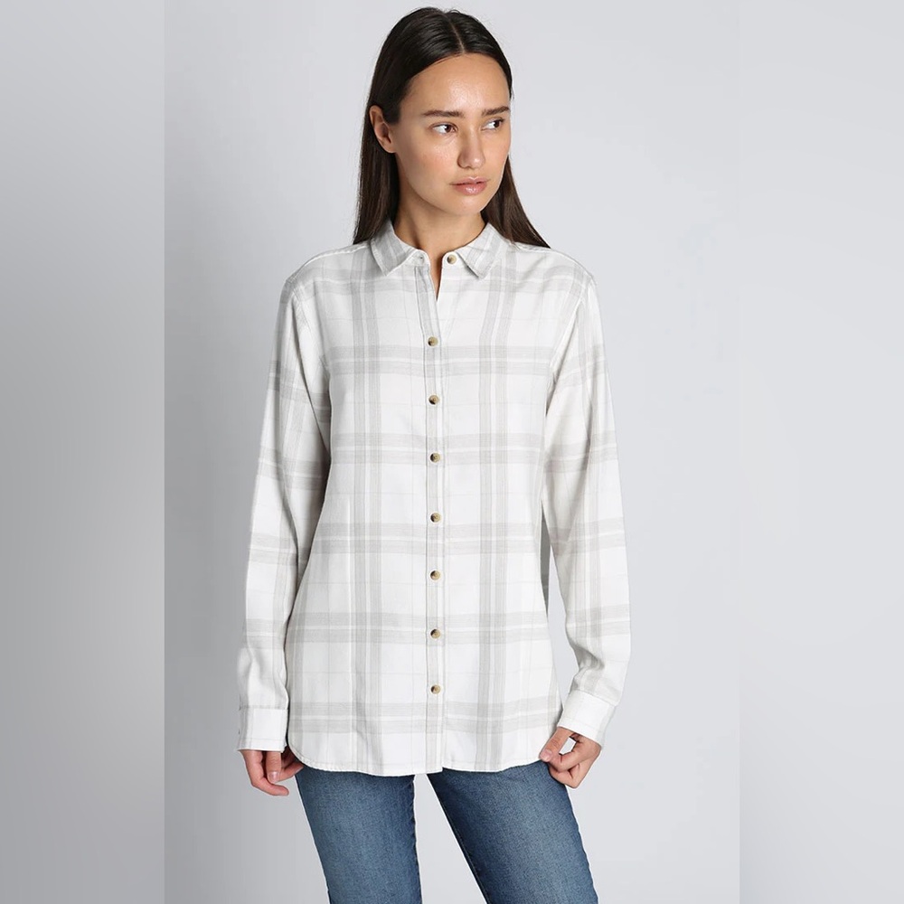 Women’s Jach’s Girlfriend Flannel Shirt Top Women Button Up Lightweight - Size M
